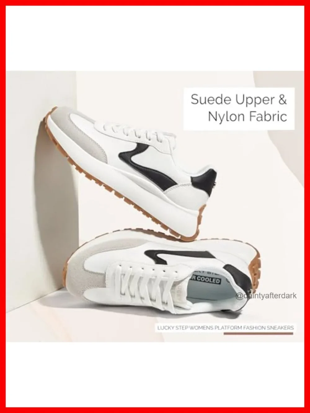 Chunky Platform Fashion Sneakers with Removable Cushion Insole PU Leather Suede